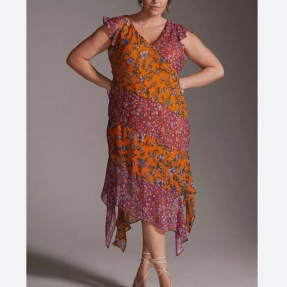 Anthropologie Dresses & Skirts - Anthropologie Hanky Hem Midi Dress Floral Slip Dress Fairycore Cottagecore 16W